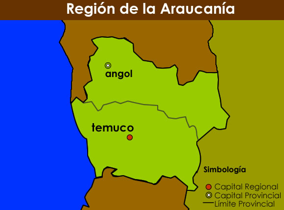 Mapa Región de la Araucanía