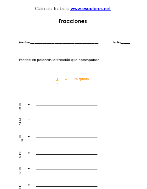 Guía 2: Fracciones (Matemáticas 4° Básico)